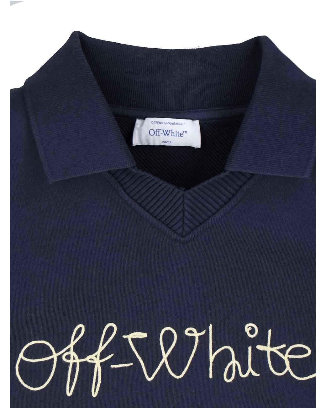 Off-White c/o Virgil Abloh Blue Logo Sweater