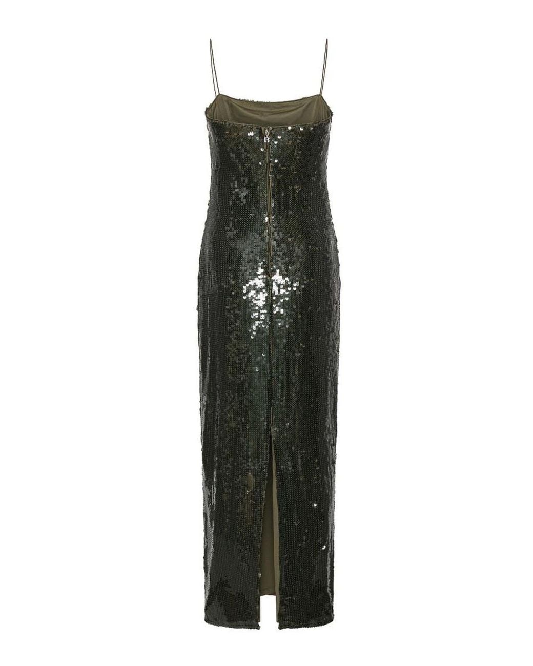 ROTATE BIRGER CHRISTENSEN Green Yuliana Sequin Long Dress