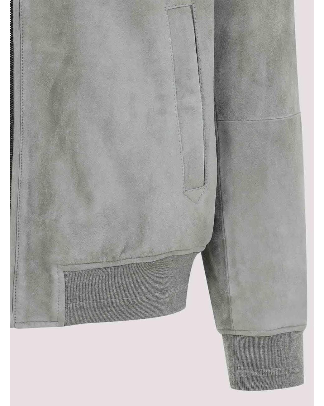 Chaqueta Bomber Canali de hombre de color Gray