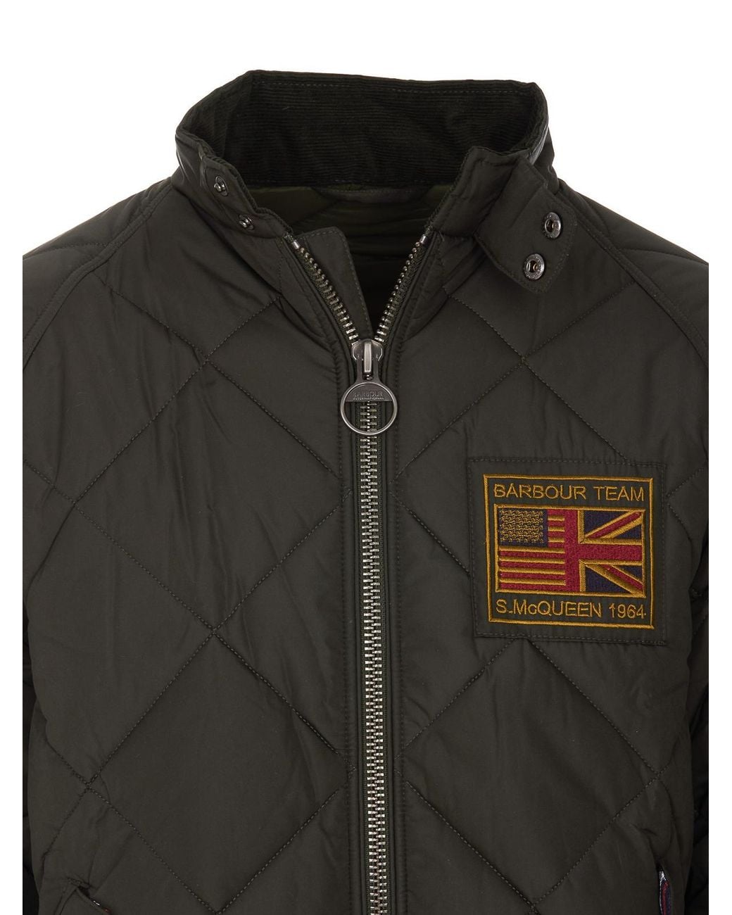 Barbour Black Quilted Bomber Jacket for men