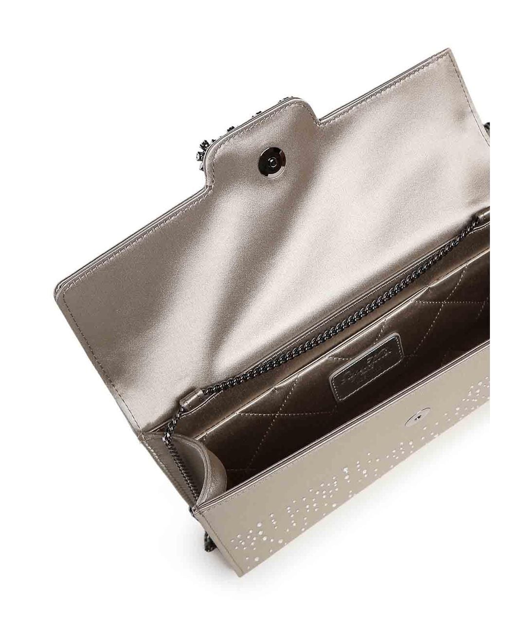Roger Vivier Gray Satin Clutch With Crystals