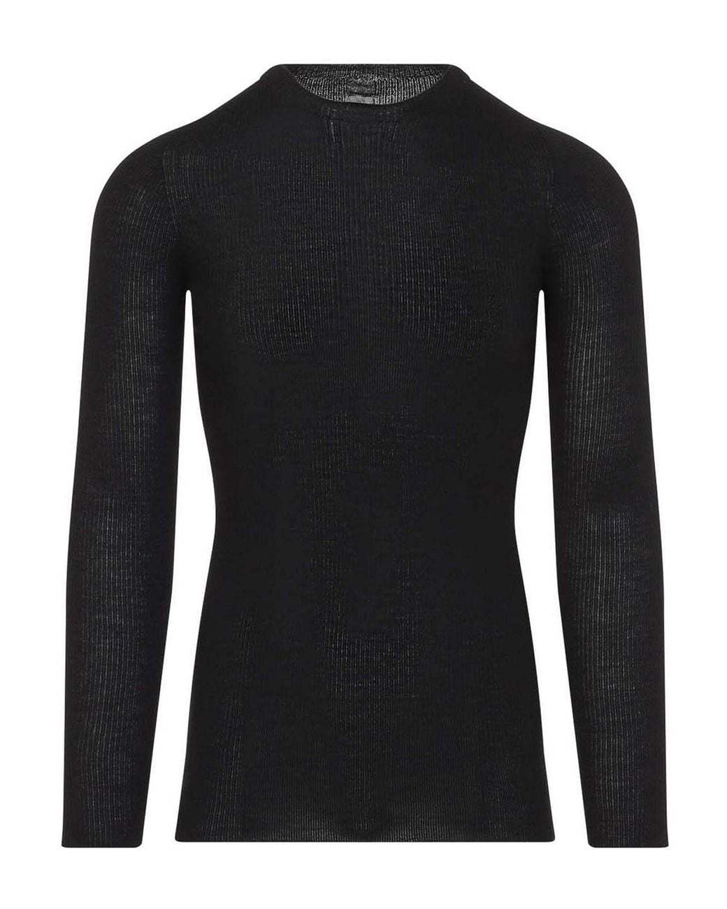 Rick Owens Black Ribbed Round Neck for men