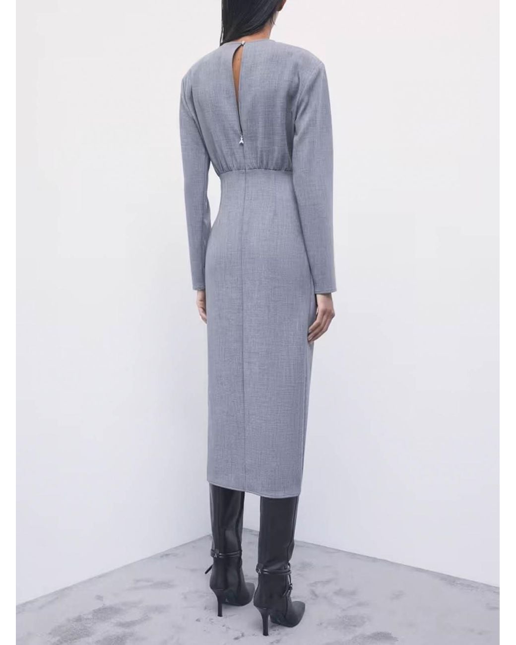 Patrizia Pepe Blue Wrap Midi Dress