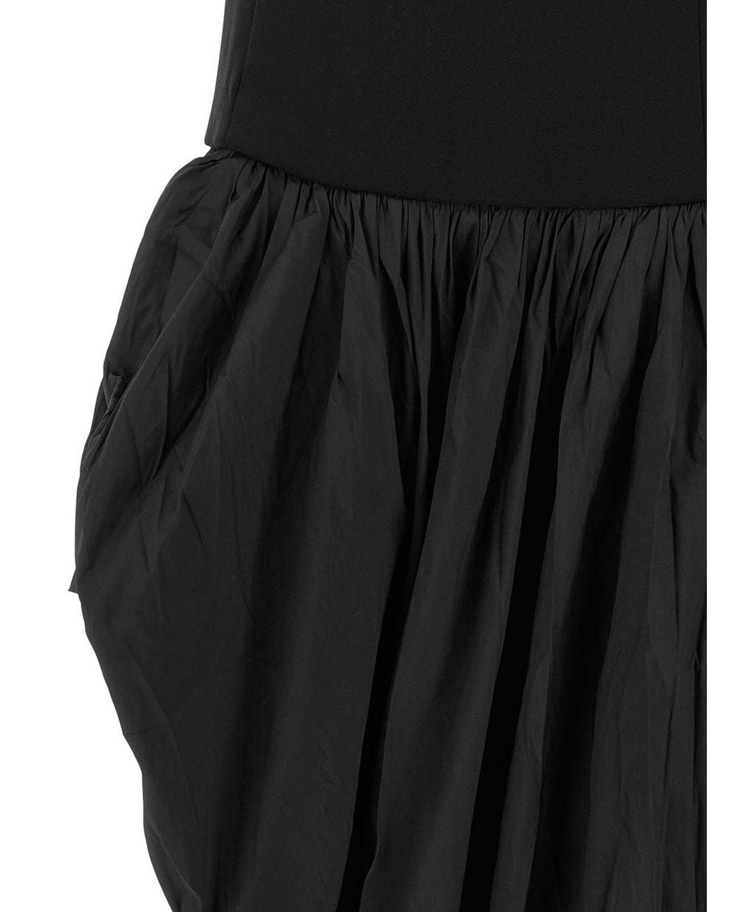 ROTATE BIRGER CHRISTENSEN Black Mini Bubble Train Technical Dress