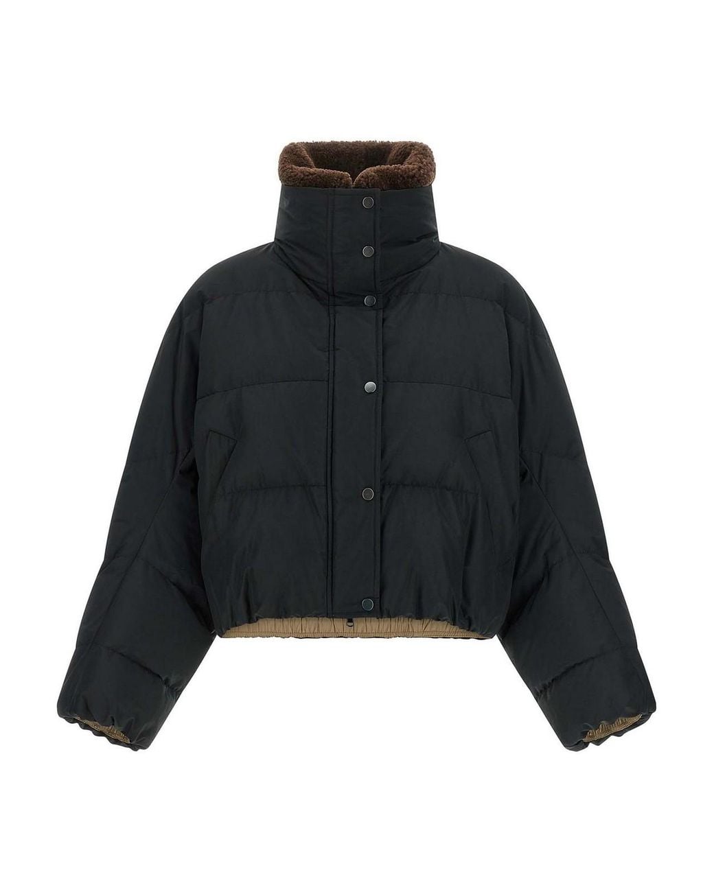 Brunello Cucinelli Black Cropped Puffer Jacket