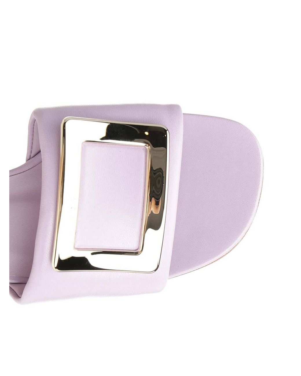 Roger Vivier Pink Belle Vivier Leather Mules