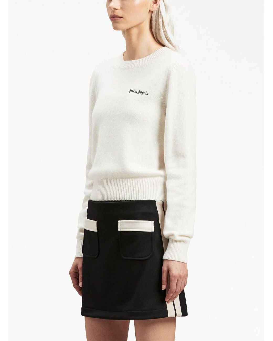 Palm Angels White Classic Logo Sweater