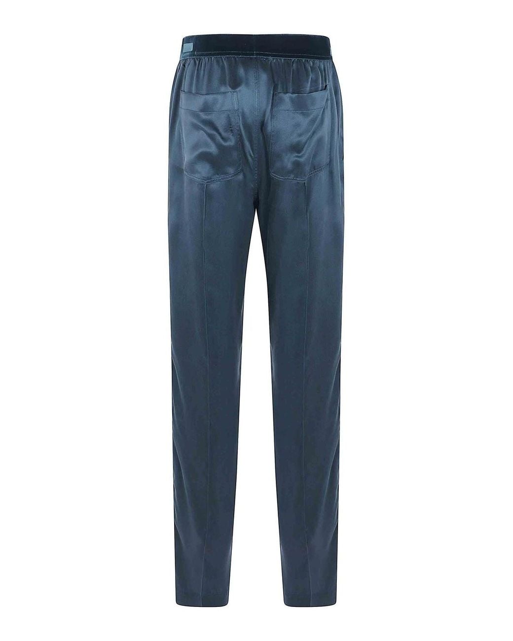 Tom Ford Blue Peach Feel Silk Satin Pijiamas Trousers