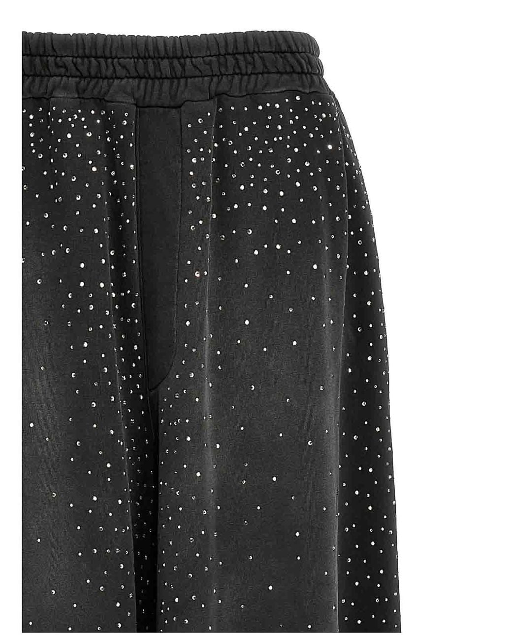 GIUSEPPE DI MORABITO Black Rhinestone Joggers