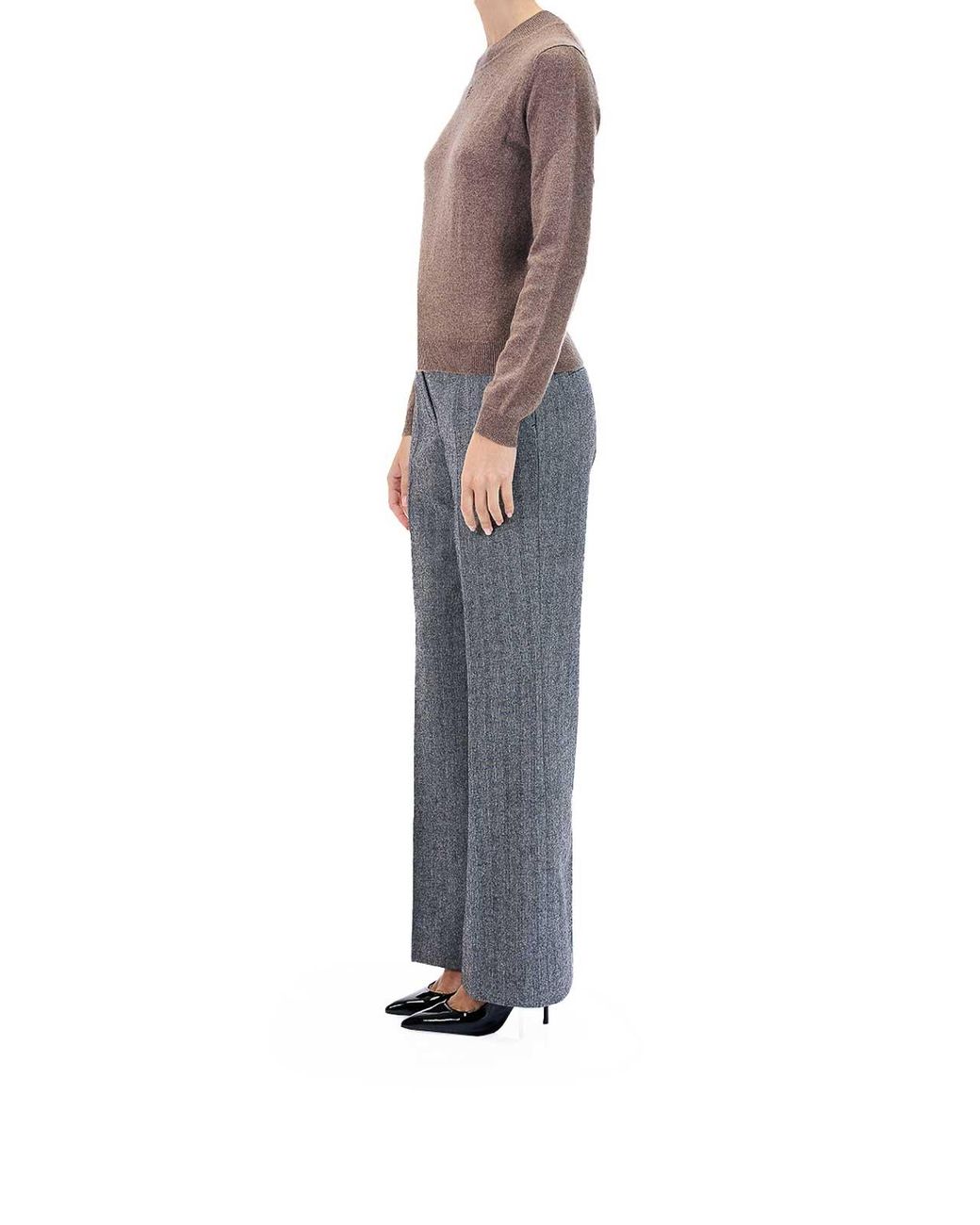 Karl Lagerfeld Brown Cashmere Crewneck