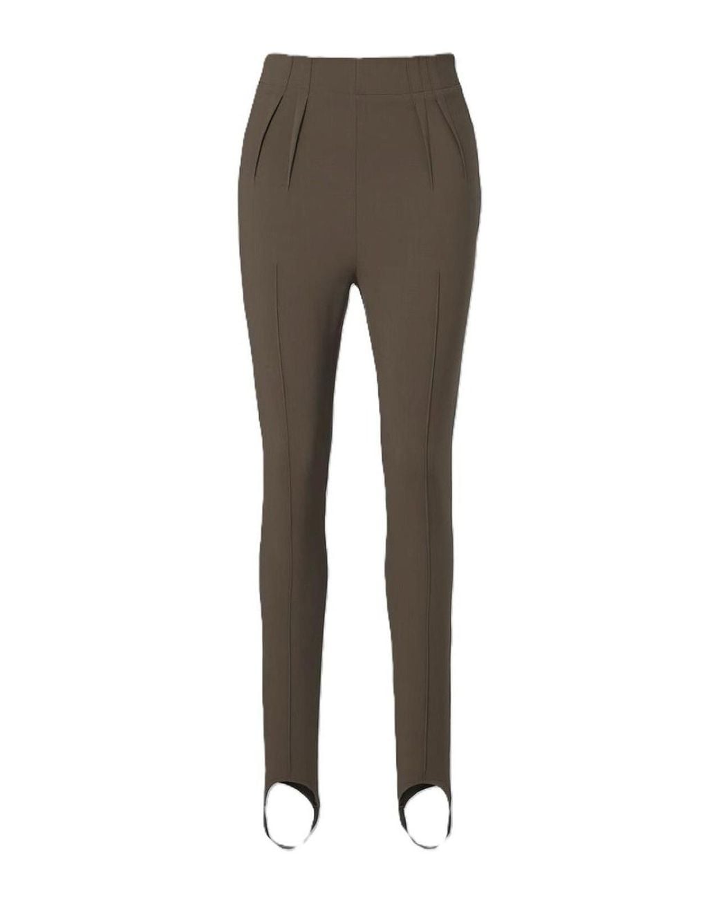 Mugler Gray Pleated Trousers Tailored Legging