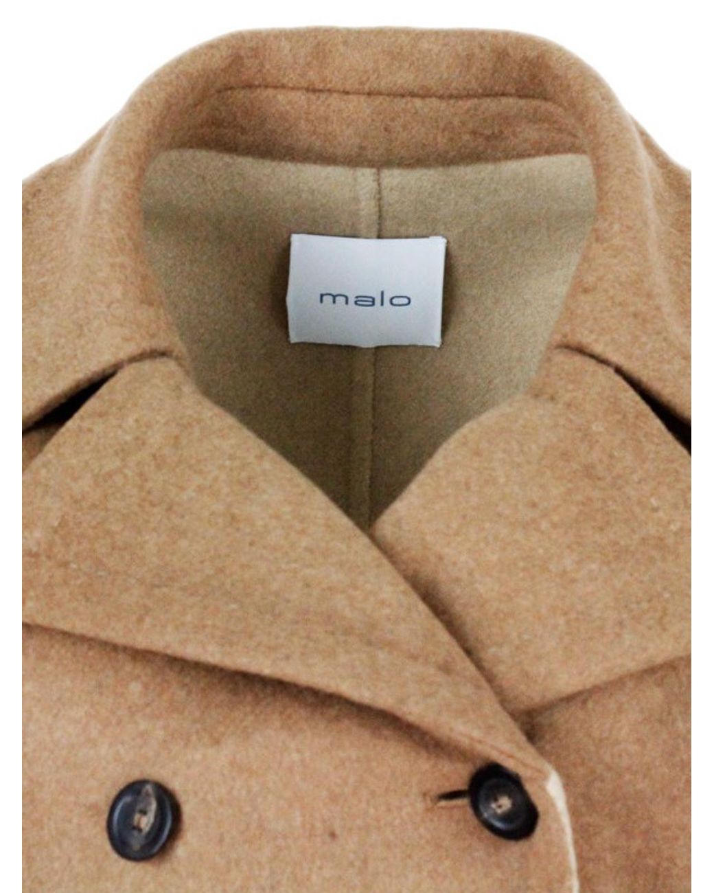 Malo Natural Wool And Cashmere Double-Breasted Coat