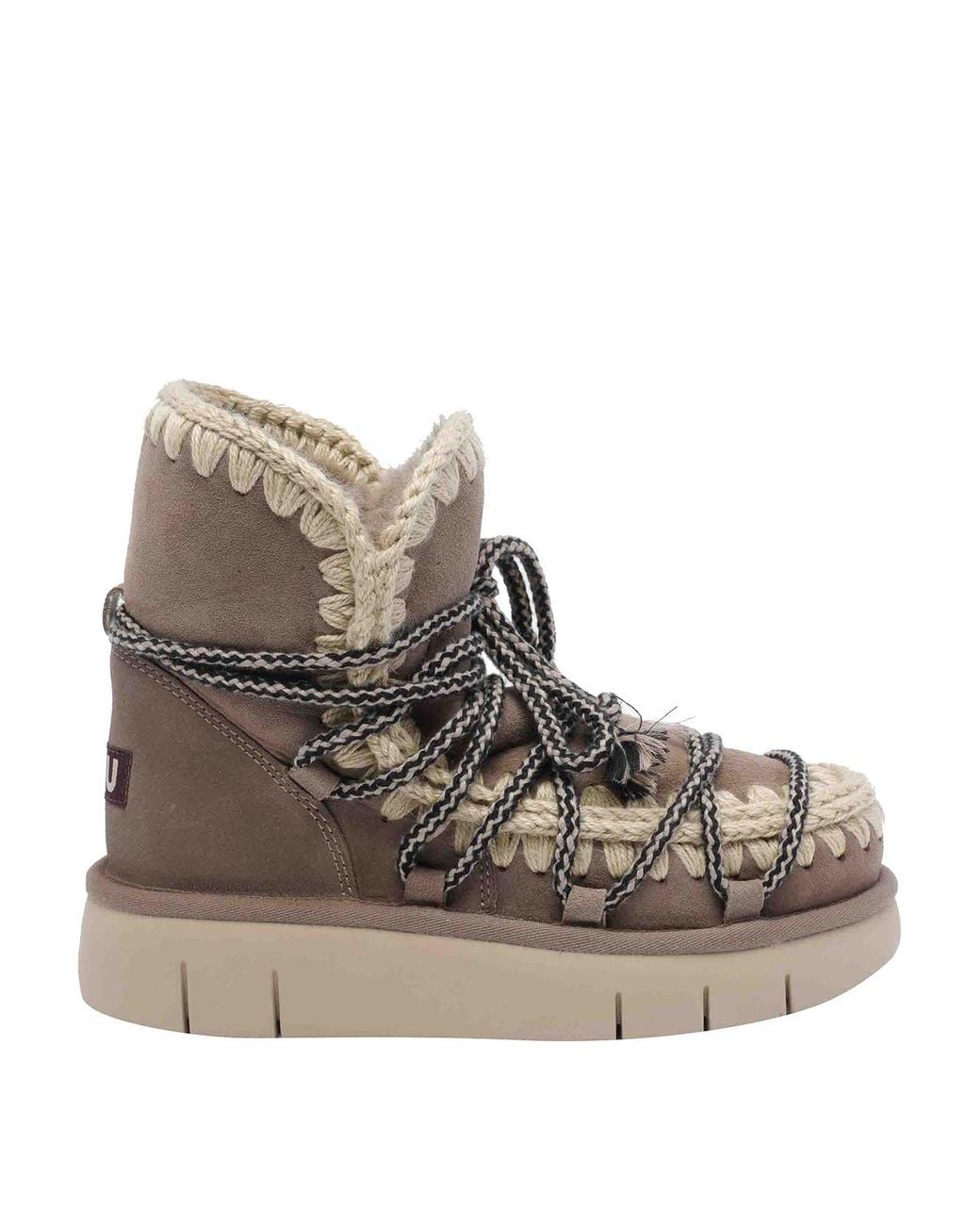 Mou Brown Bounce Scoubidou Lace Booties