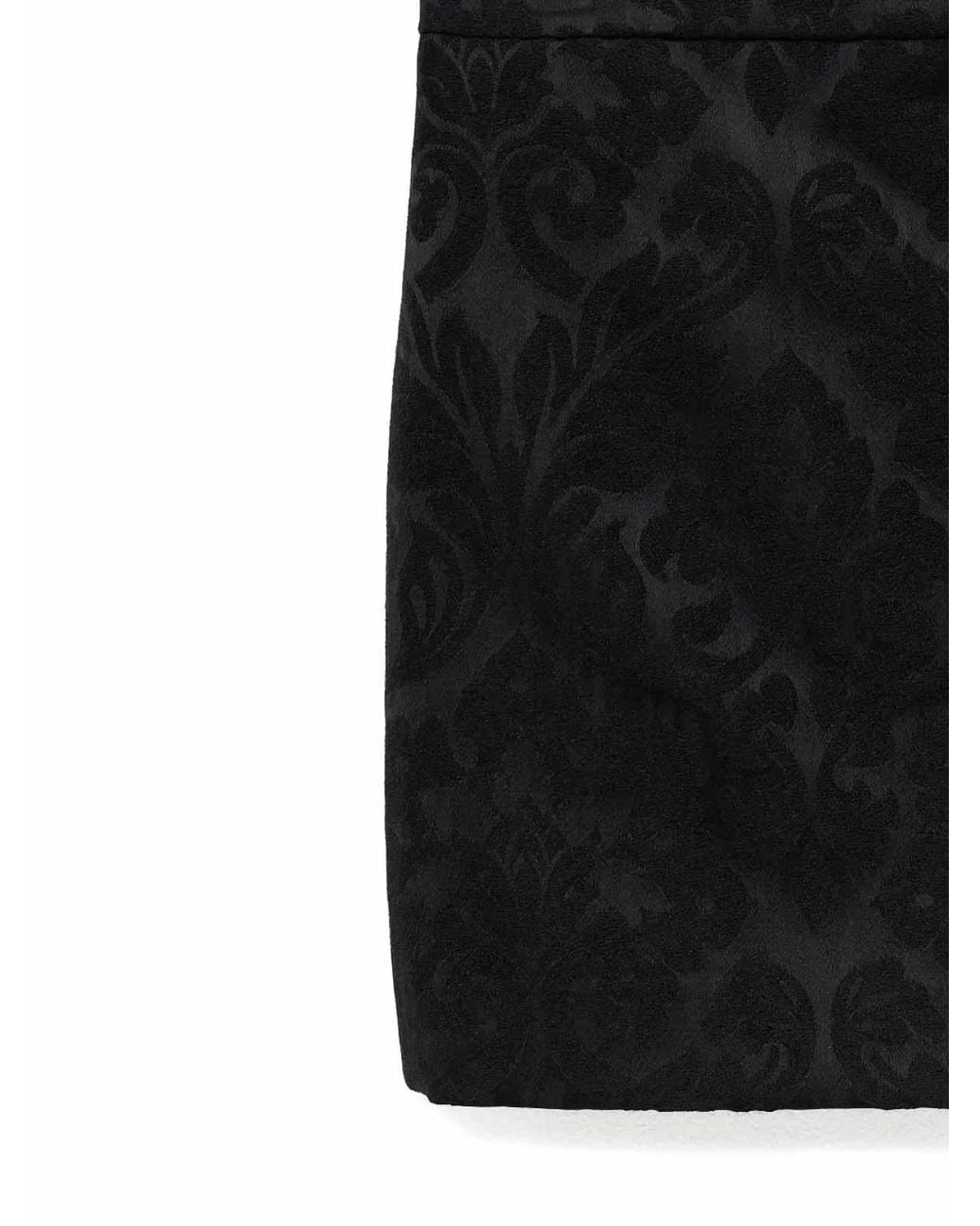 Chloé Black Damask-Pattern Skirt