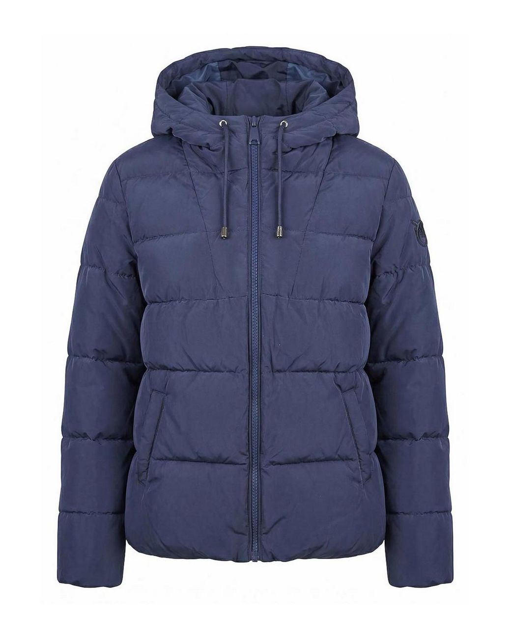 Pinko Blue Padded Drawstring Hooded Jacket