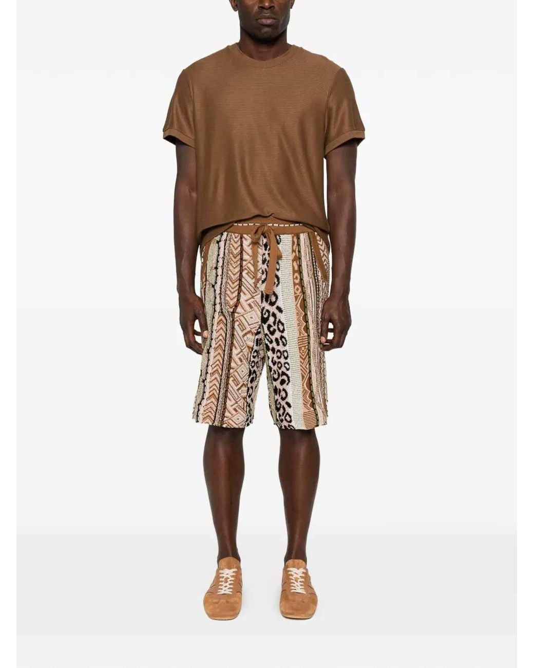 Laneus Natural Knitted Shorts for men