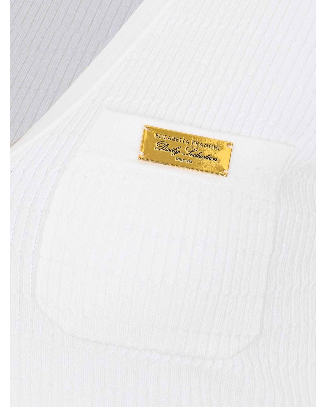 Elisabetta Franchi White Long Sleeves Top