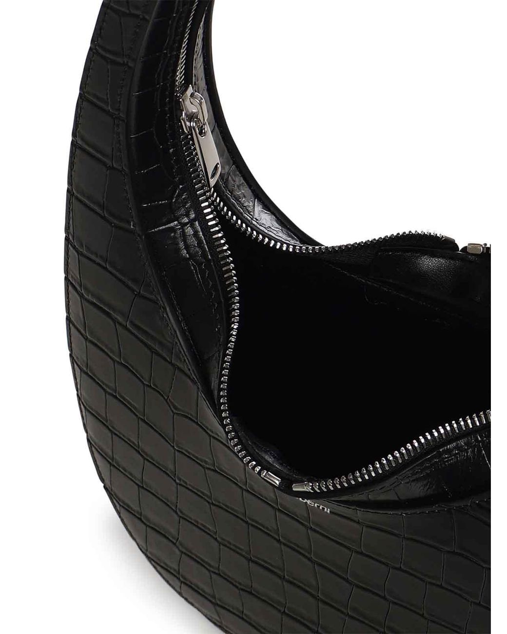 Coperni Black Croco Swipe Leather Shoulder Bag