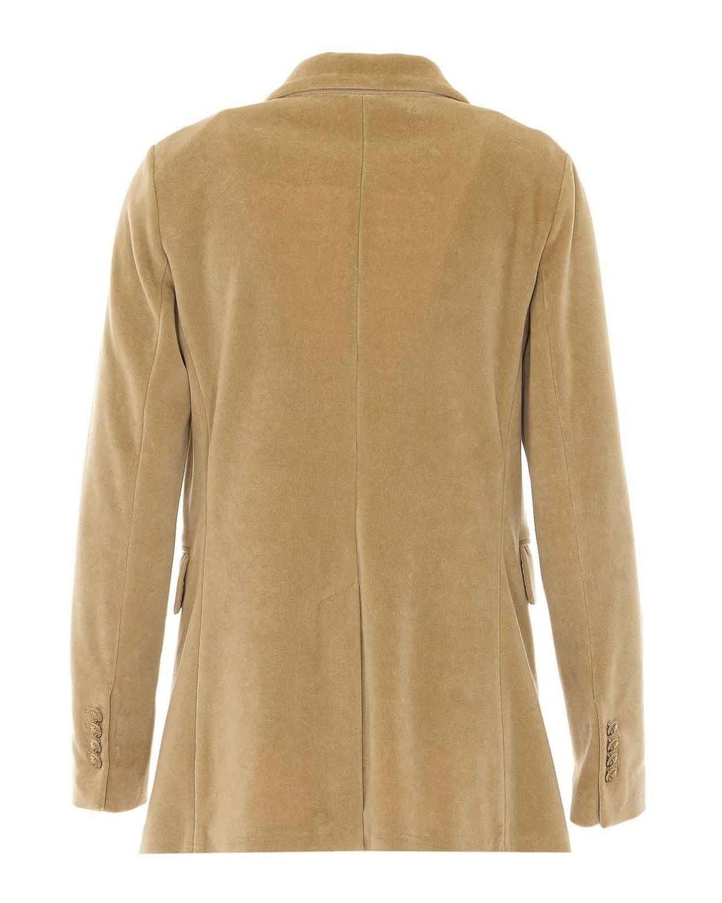 Circolo 1901 Natural Double Breasted Button Velvet Jacket