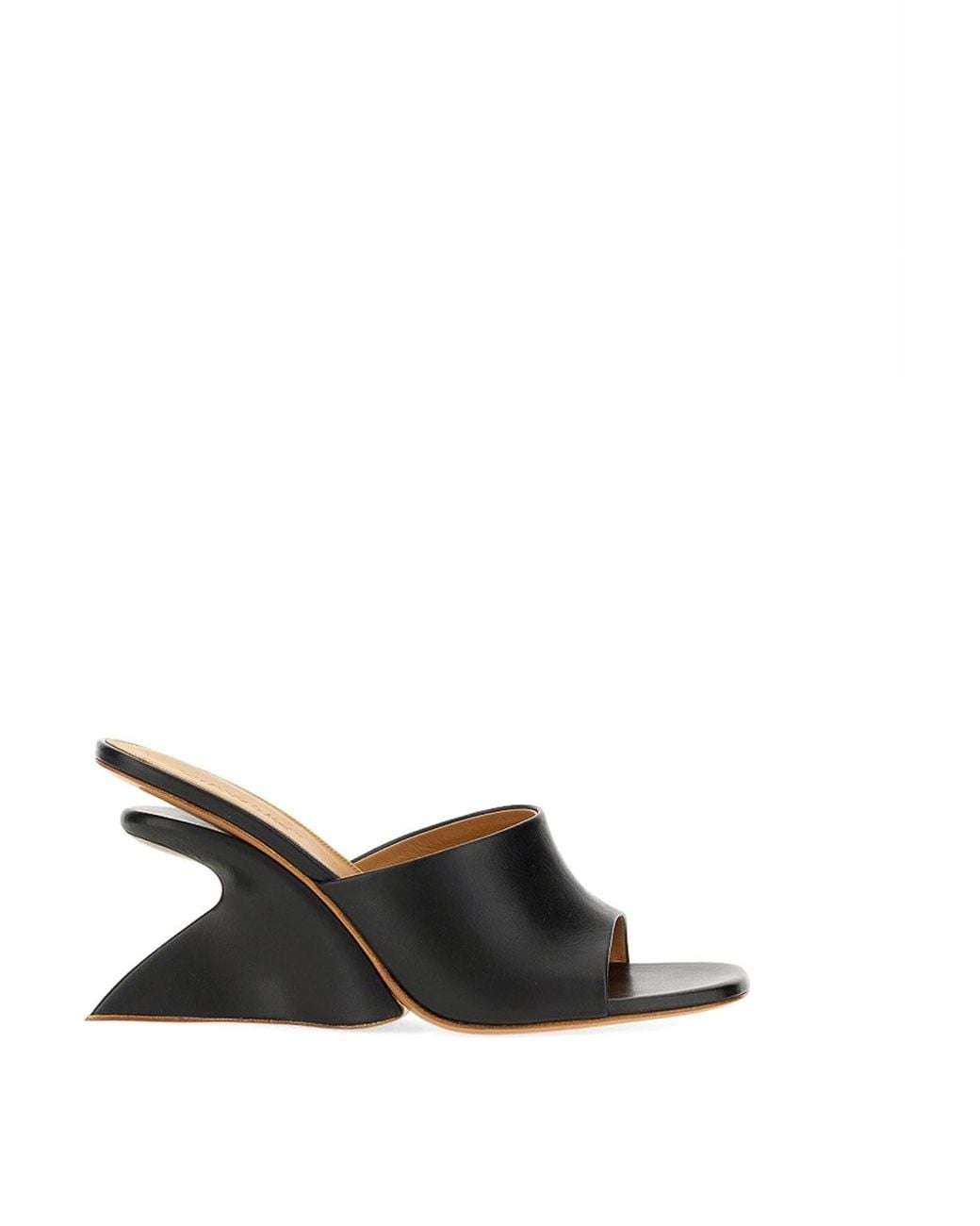 Off-White c/o Virgil Abloh Black Wedge Heel Mules With Jug Design