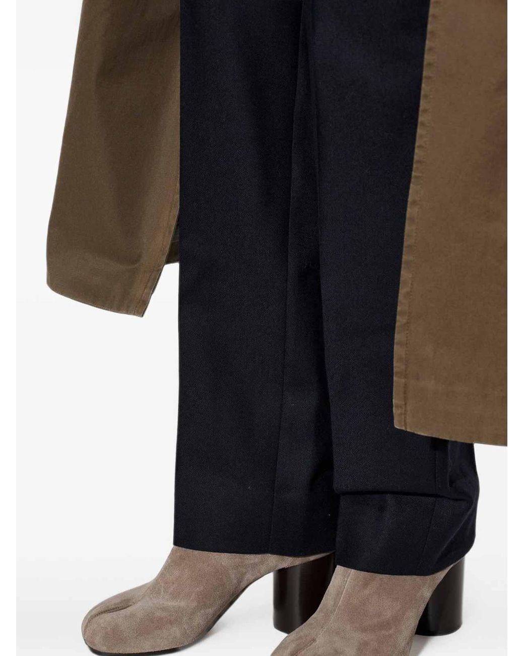 Maison Margiela Gray Suede Tabi Ankle Boots With Heel