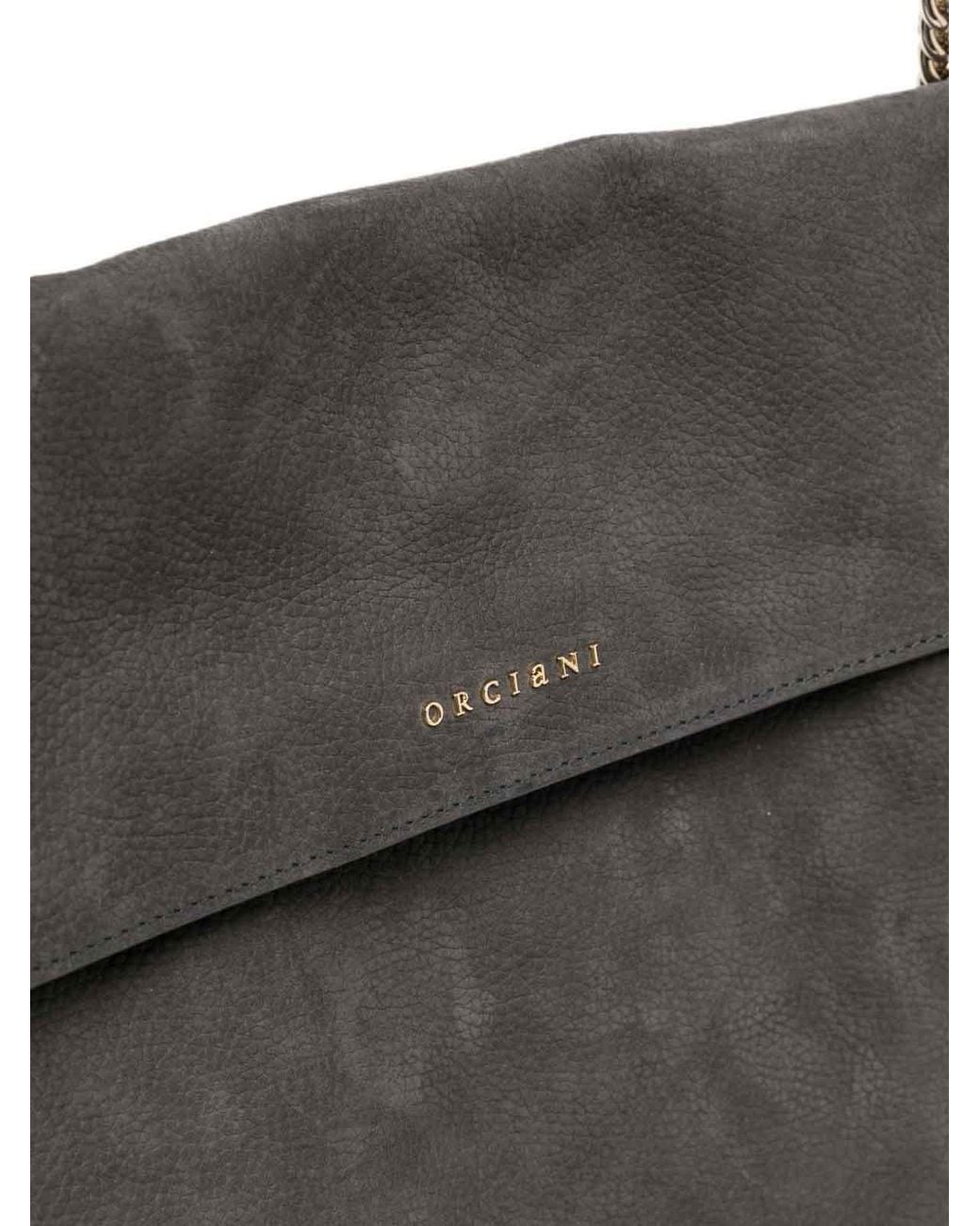 Orciani Black Venus Nabucco Midi Leather Shoulder Bag