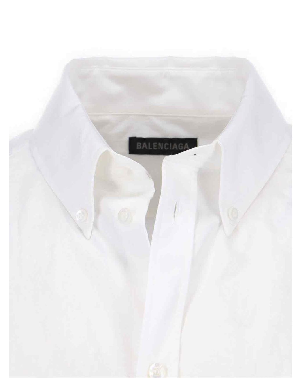 Balenciaga White Oversized Logo Shirt for men