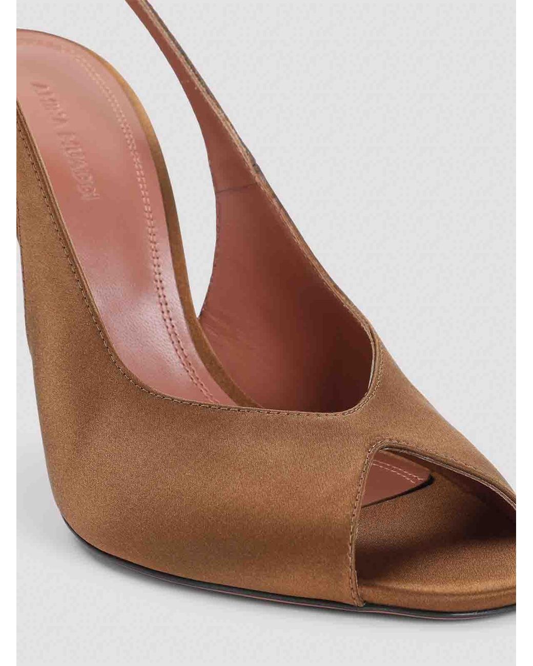 AMINA MUADDI Brown Kistina 105 Sling Mules