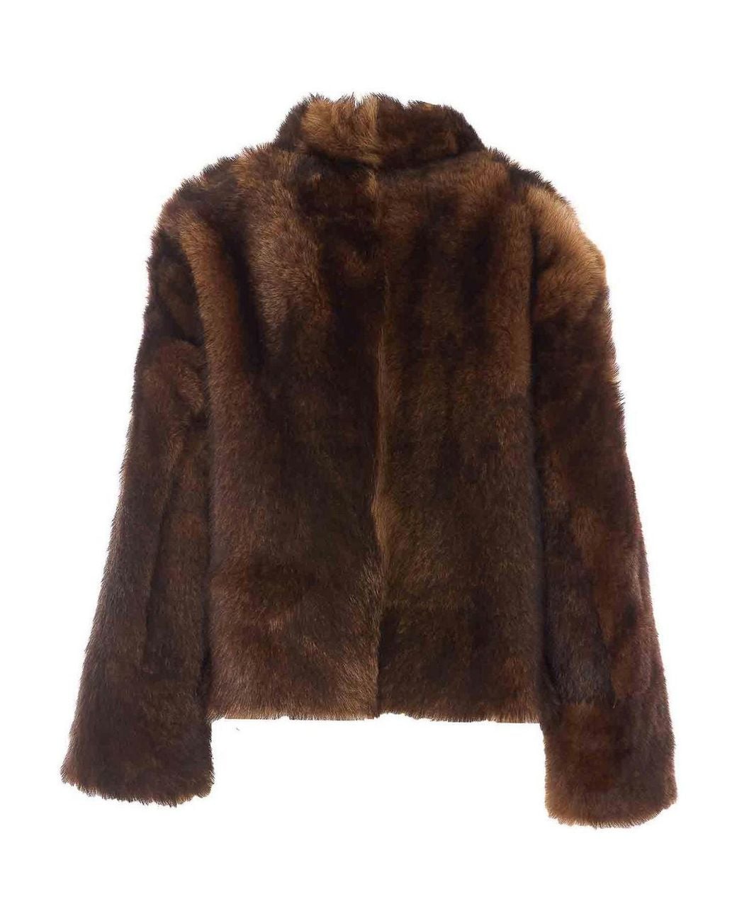 Yves Salomon Brown Real Fur Jacket