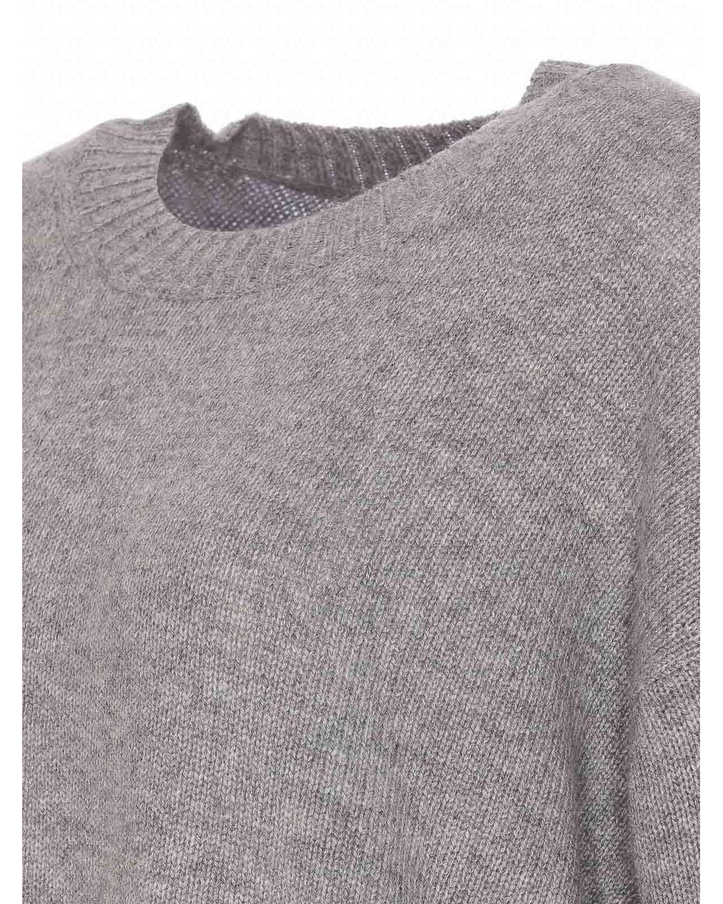 Suéter Cuello Redondo Allude de color Gray