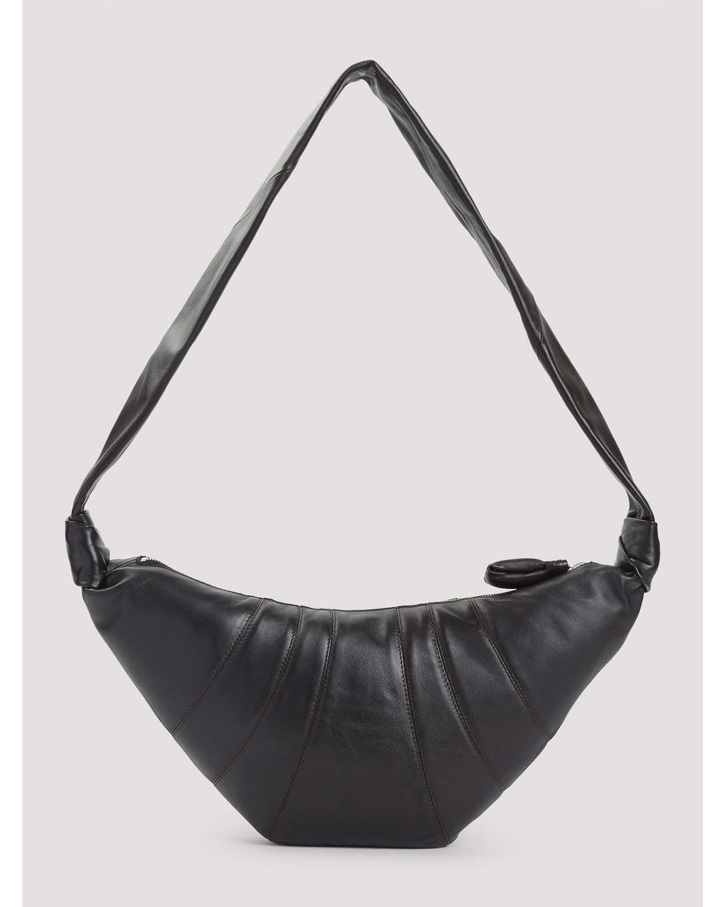 Lemaire Black Leather Medium Croissant Bag for men