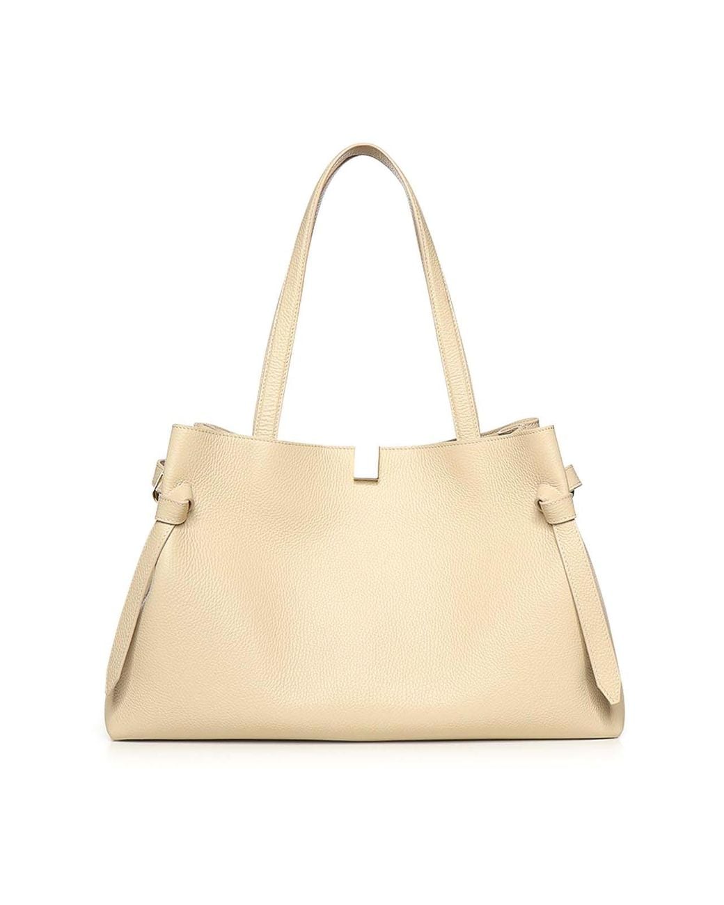Yuzefi Natural Gyoza Leather Tote Bag