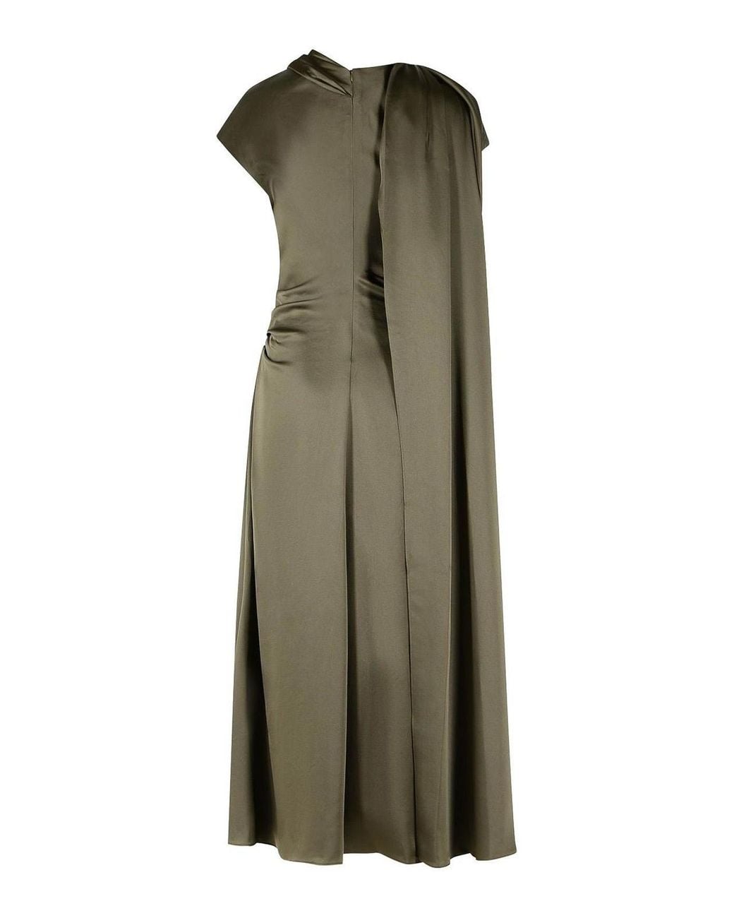 Jonathan Simkhai Green Draped Asymmetric Midi Dress