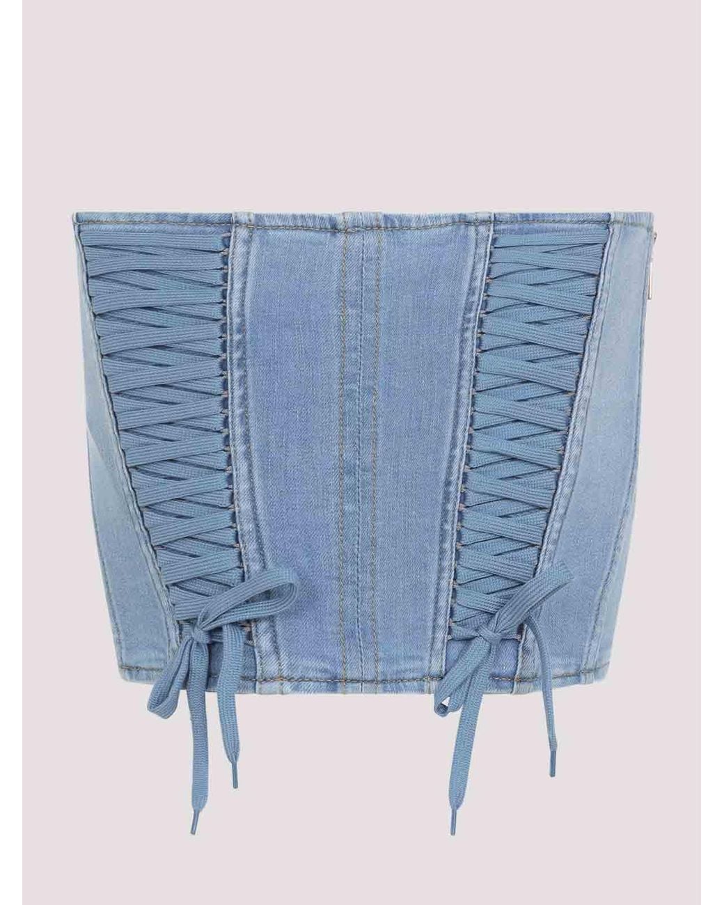 Elisabetta Franchi Blue Corset Top