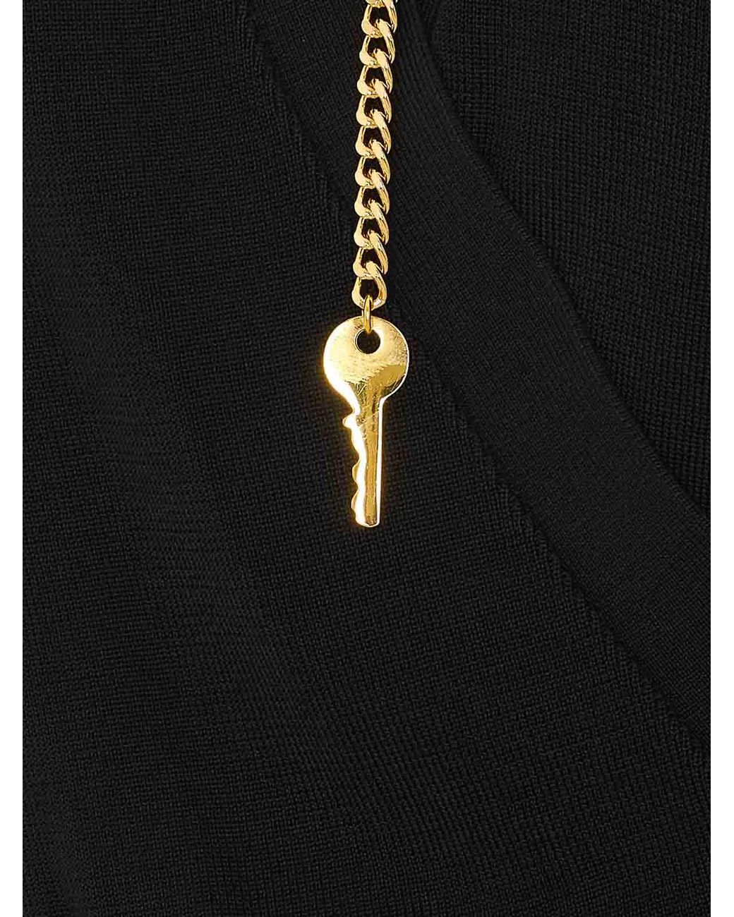Elisabetta Franchi Black Viscose Yarn Body With Jewel Chain