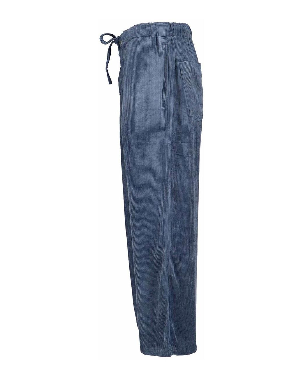 MYTHINKS Blue Ribbed Trousers