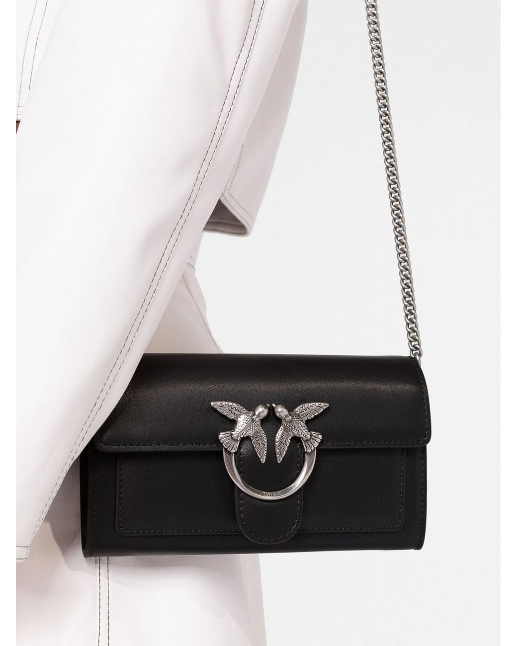 Pinko Black Logo-Plaque Crossbody Bag
