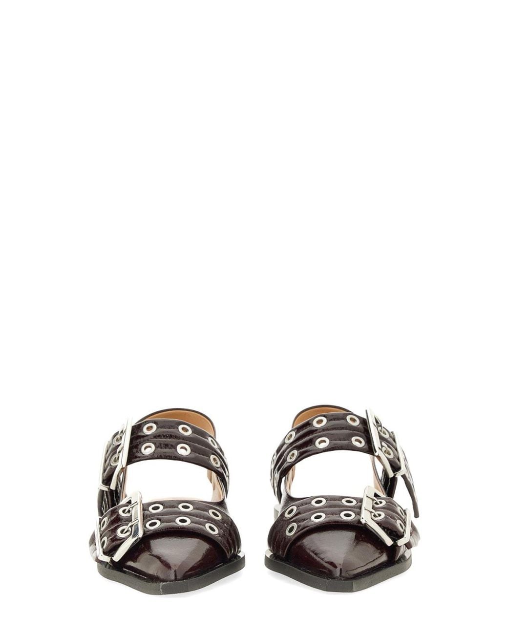Ganni White Ballerina With Buckle Sandal