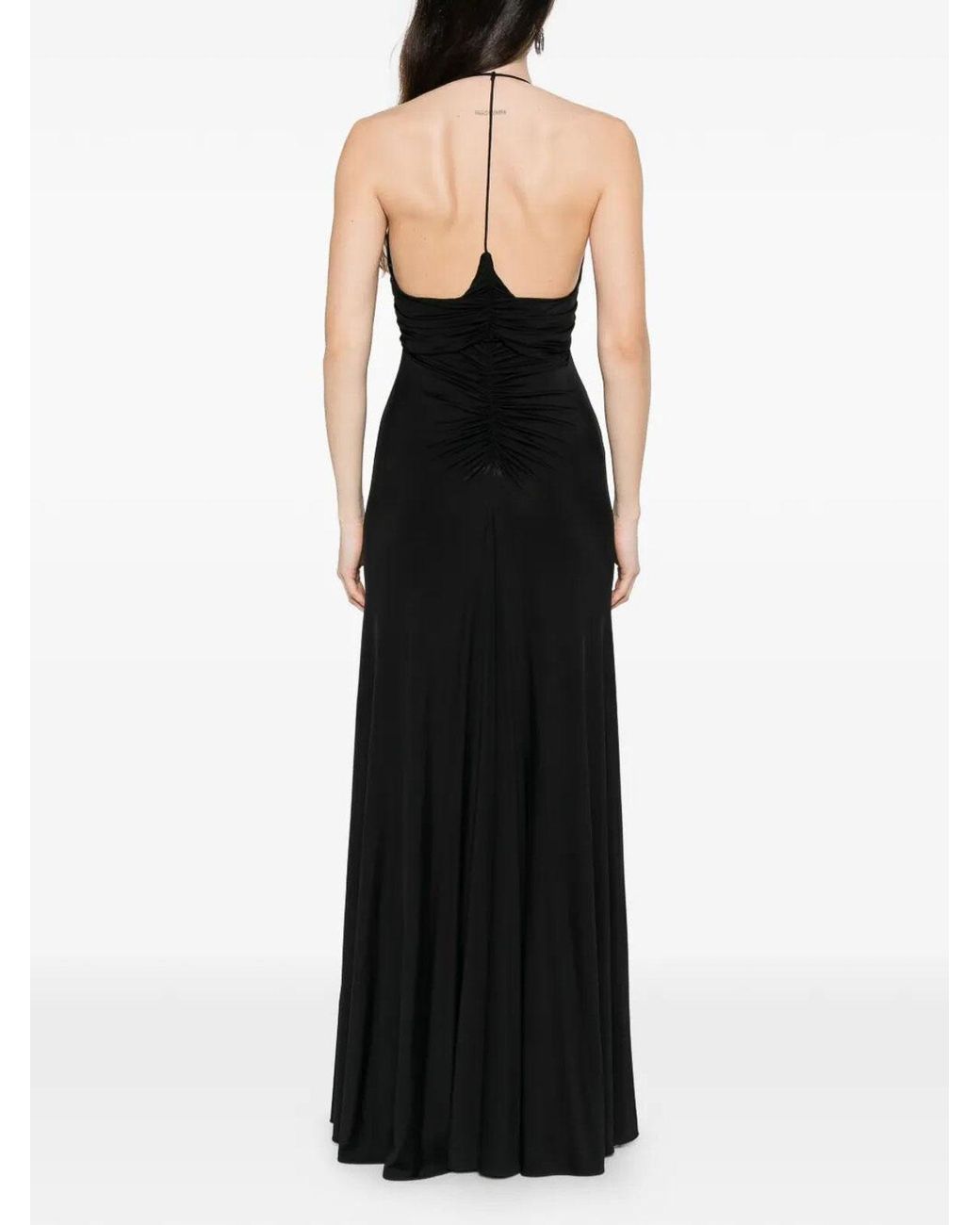 Self-Portrait Black Jersey Gathered Maxi Dress