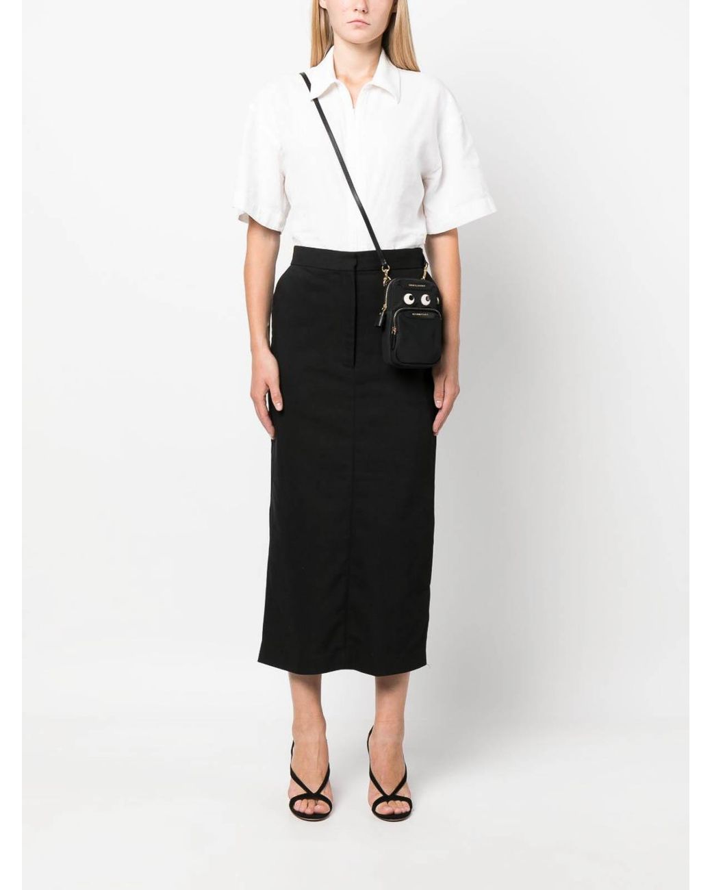 Anya Hindmarch Black Shoulder Bag With Printing