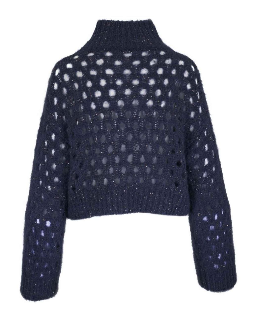Brunello Cucinelli Blue Turtleneck