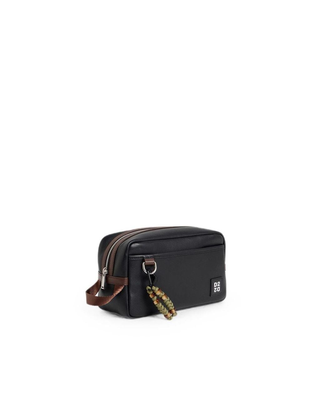 DSquared² Black D2 Upside Down Leather Beauty Case for men