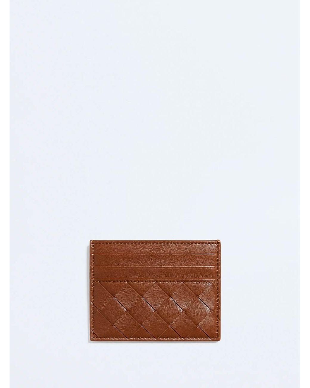 Bottega Veneta Brown Intrecciato Credit Card Case
