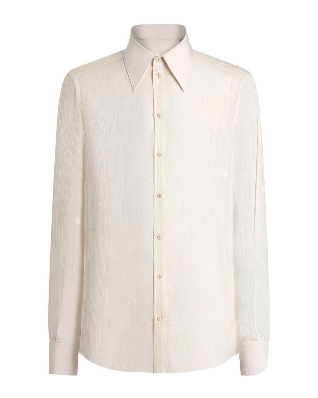 Dolce & Gabbana White Silk Shirt for men