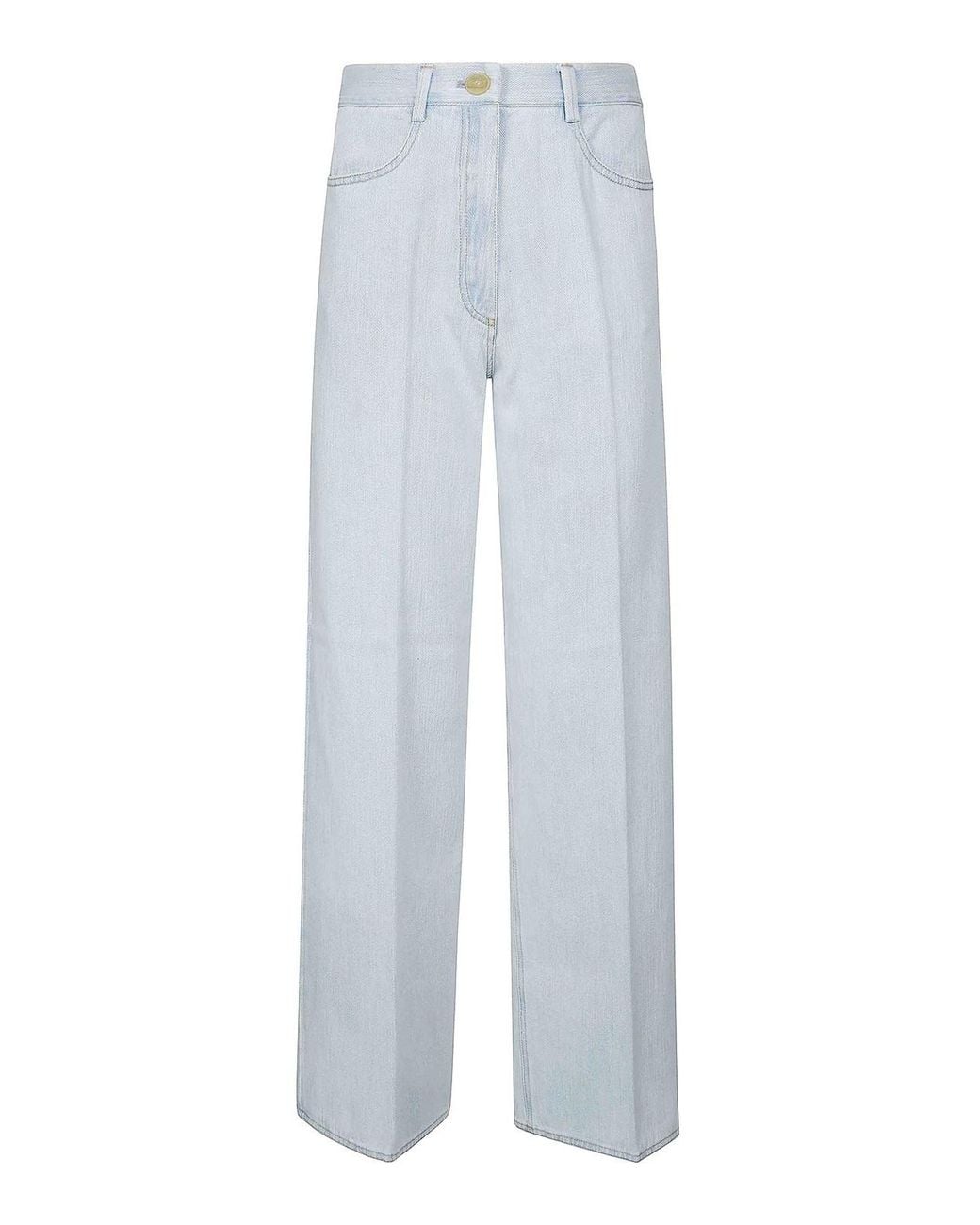 Forte_forte White Cotton Denim Calvary 5 Pockets Pants