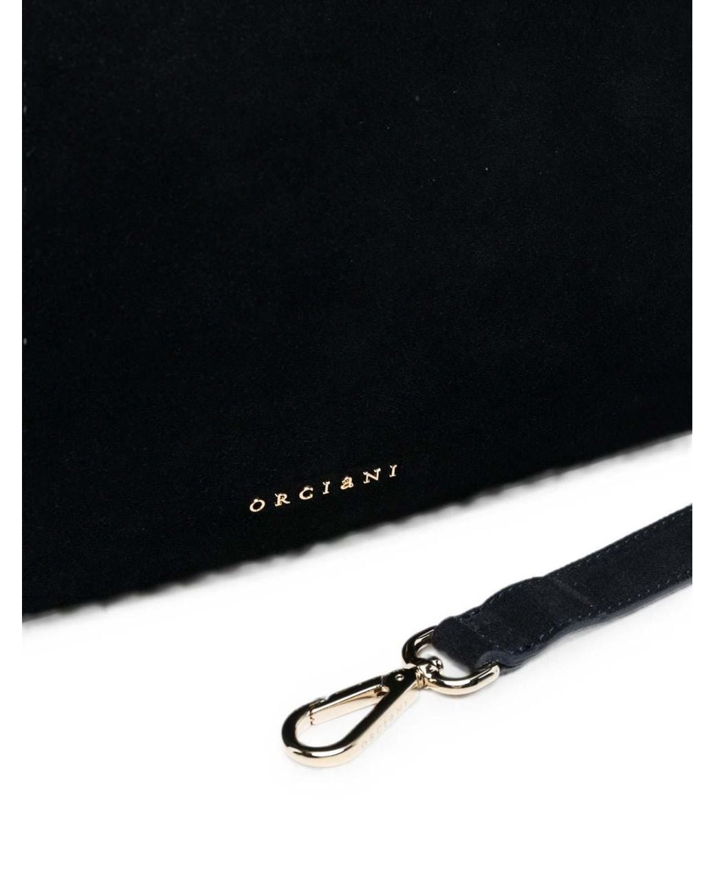 Orciani Black Trinity Peach Midi Suede Shoulder Bag