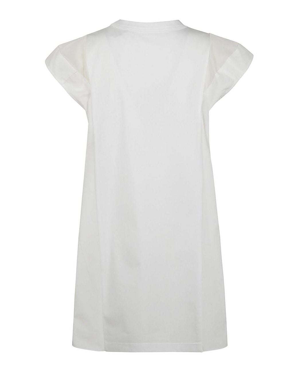 Sacai White Popeline X Cotton Jersey Dress
