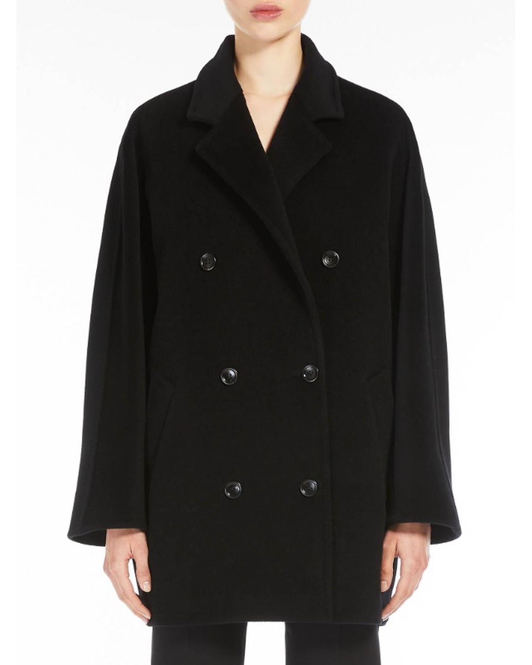 Max Mara Black Rebus Coat 101801 Short Icon Coat