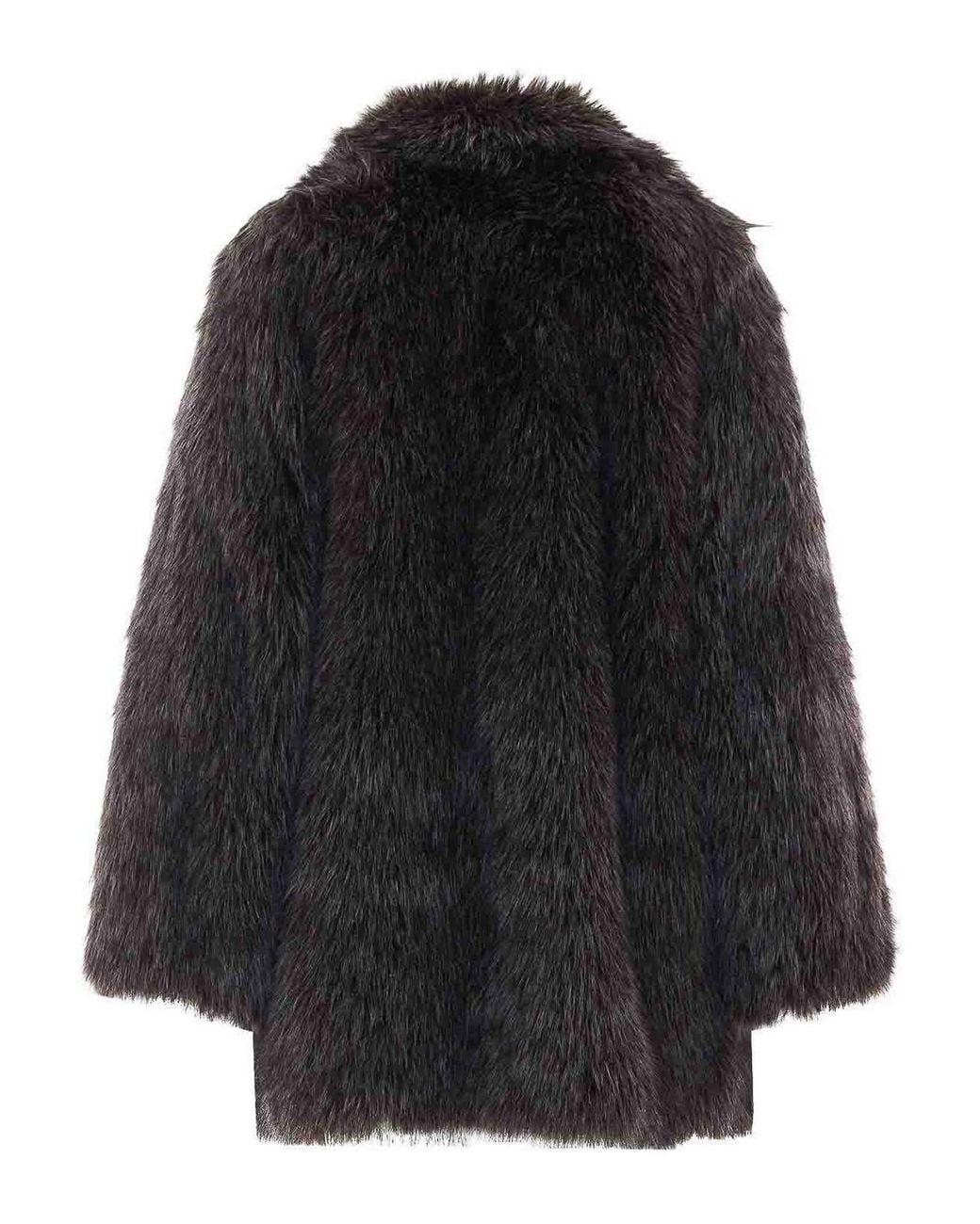 VALENTINI 1972 Black Faux Fur Jacket