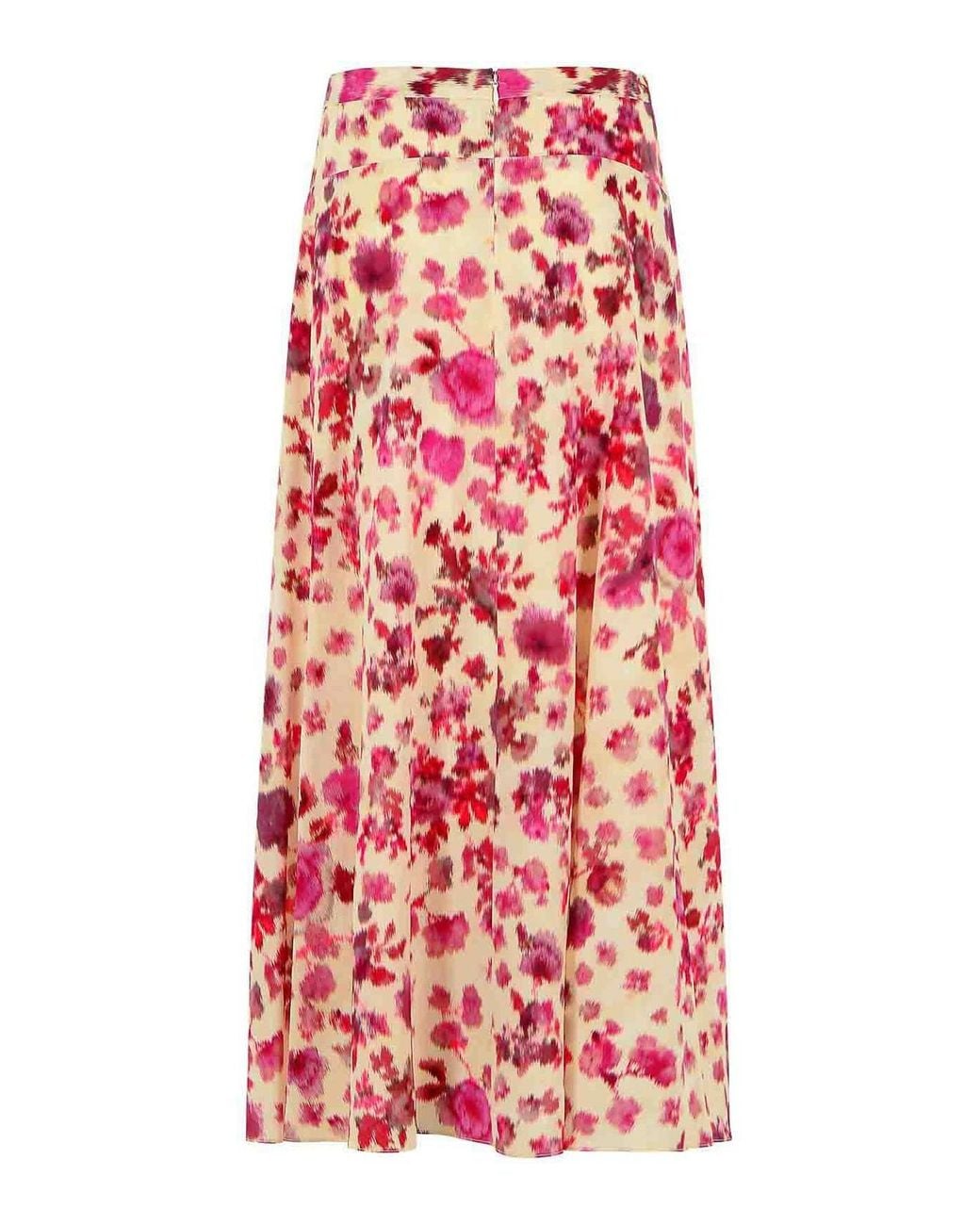 Isabel Marant Multicolor Sakura Silk Long Skirt